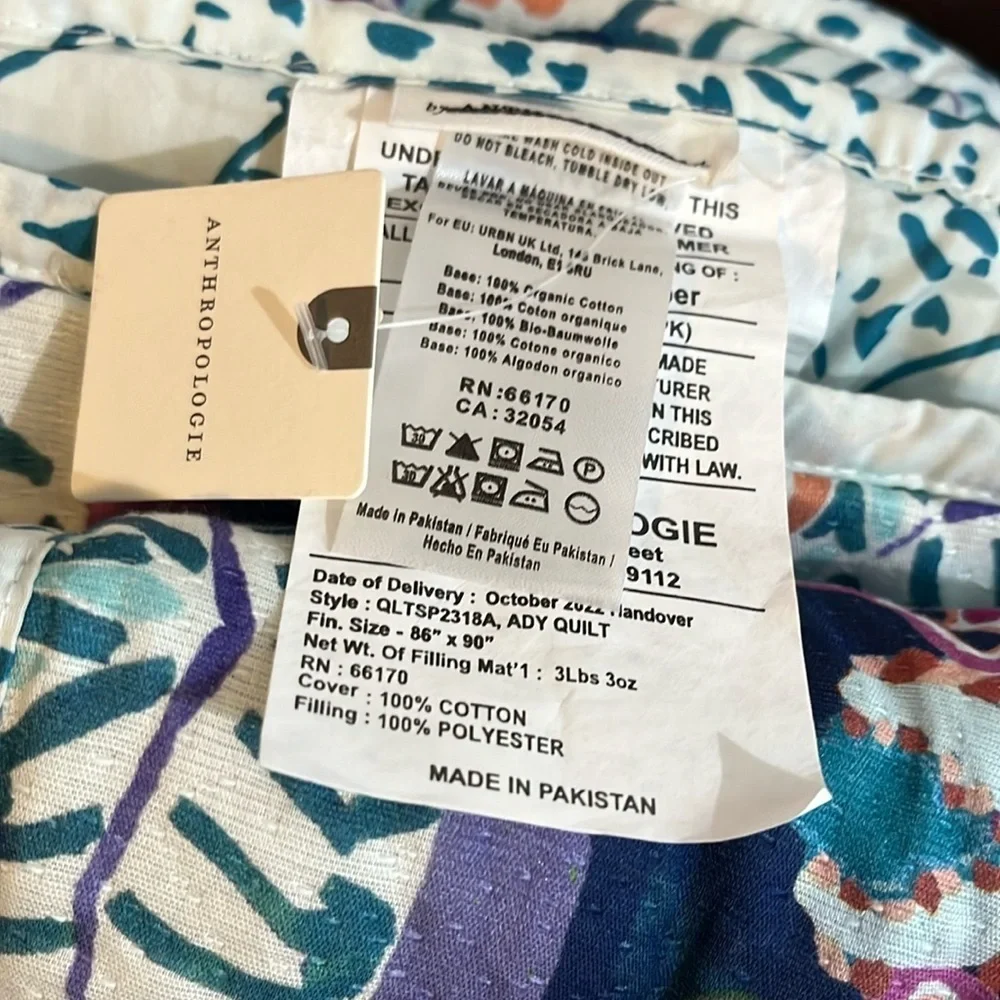 Anthropologie Ady Organic Cotton Quilt Size Full NWT